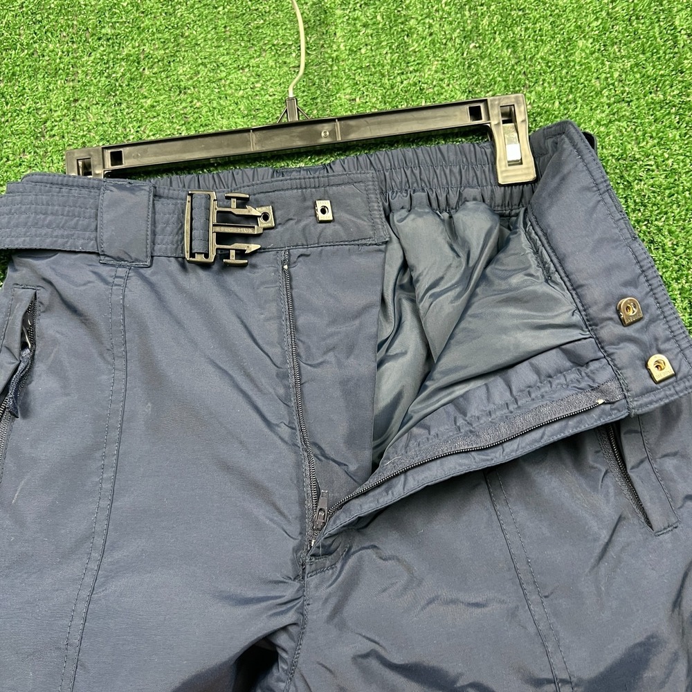 Vintage Columbia Women's Ski Snowboard‎ Snow Pants Baggy Medium Navy Belted Y2K - Picture 4 of 11